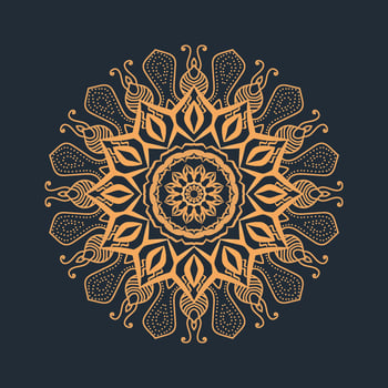 Vector luxury ornamental mandala design background in gold color