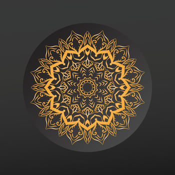Vector luxury ornamental mandala design background in gold color
