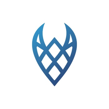 horn-themed simple linear logo, new vector