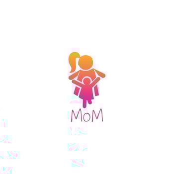 mom logo m  brand, symbol, design, graphic, minimalist.logo vector