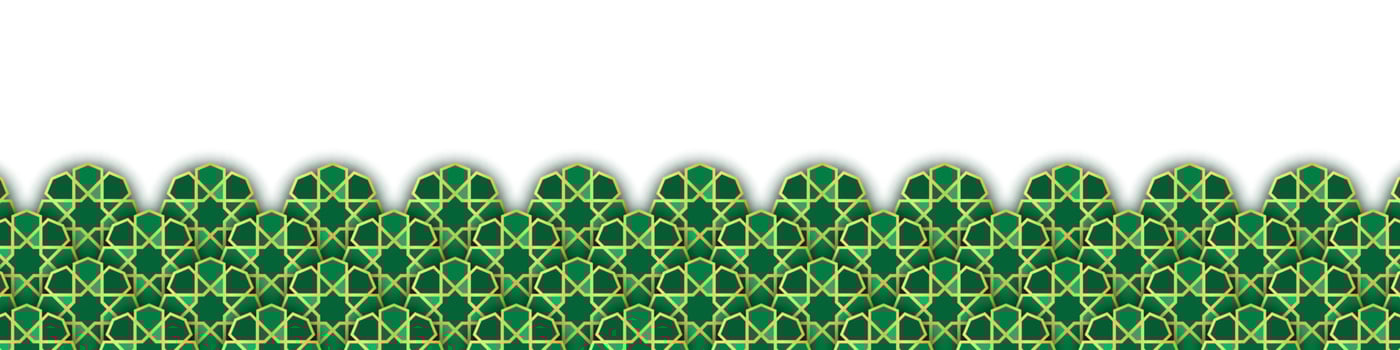 Islamic ornament template header or footer for background, banner, poster, cover design, social media feed, stories.  Ramadan Kareem and eid mubarak 2023 concept vector
