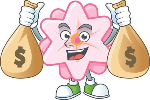 Chinese pink flower cartoon character style vector