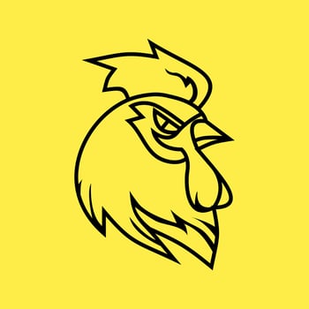 Vector illustration of chicken line art