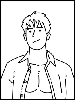 black and white of man cartoon for coloring vector