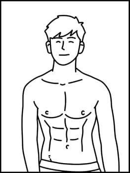 black and white of man cartoon for coloring vector