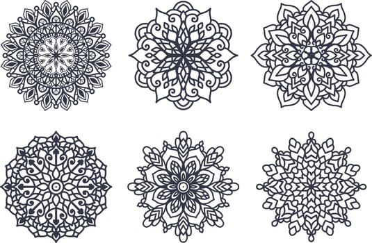 Laser cut Wedding indian Mandala template, vector