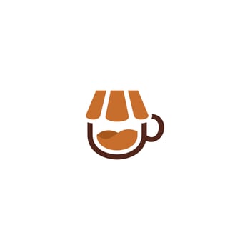 vector logo illustration graphic of drinking hot coffee cup perfect for cafe shop or coffee shop logo.