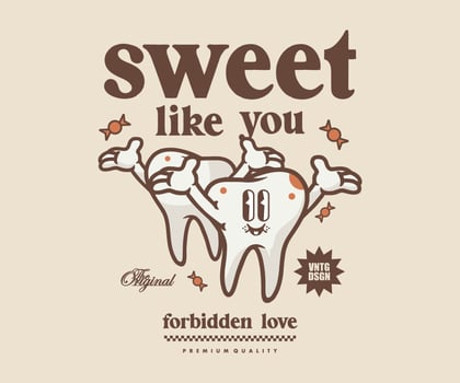 Retro illustration of teeth t shirt design, vector graphic, typographic poster or tshirts street wear and Urban style