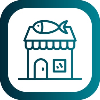 Fish Shop Vector Icon Design