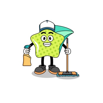 Character mascot of shooting star as a cleaning services vector