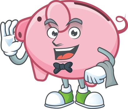 Piggy bank cartoon character style vector