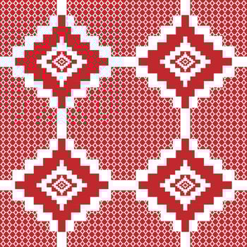 Seamless fabric geometric pattern in brown on a white background. vector
