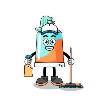 Character mascot of toothpaste as a cleaning services vector