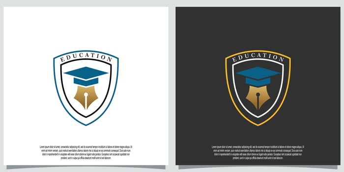 education logo template with  pen creative concept vector