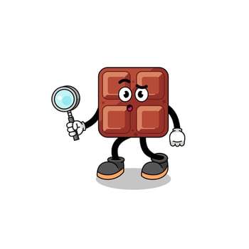 Mascot of chocolate bar searching vector