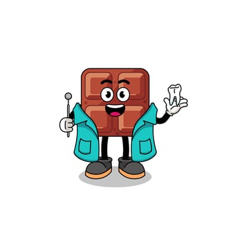 Illustration of chocolate bar mascot as a dentist vector