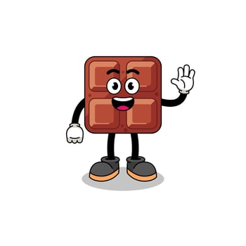chocolate bar cartoon doing wave hand gesture vector