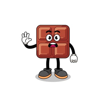 chocolate bar cartoon illustration doing stop hand vector