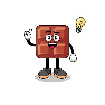 chocolate bar cartoon with get an idea pose vector