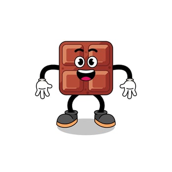 chocolate bar cartoon with surprised gesture vector