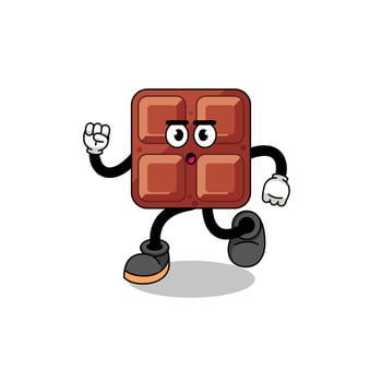 running chocolate bar mascot illustration vector