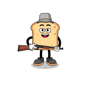 Cartoon Illustration of bread hunter vector