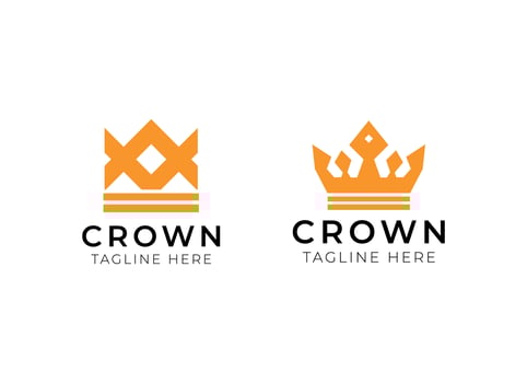 Vintage Crown Logo Royal King Queen abstract Logo design vector template. Geometric symbol Logotype concept icon.