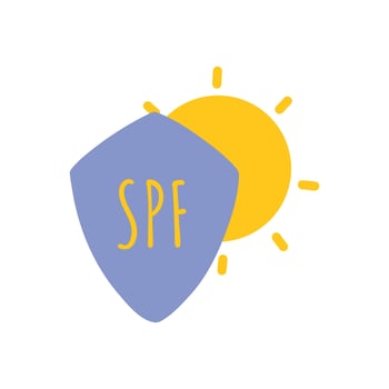 Sun protection icon. spf sign. Sunscreen protection and sun safety. Vector illustration.