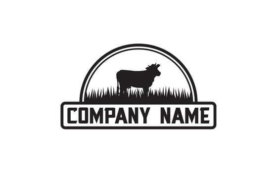 Retro Vintage Cattle Angus Livestock Beef Emblem Label logo design template vector