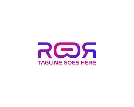 Futuristic gradient ROR Logo with VR Element vector