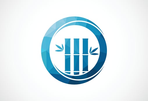 Low Poly and Bamboo Financial logo design, Vector design template