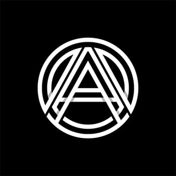 Letter a monogram circle line creative logo design vector