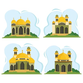 Illustration flat vector set mosque simple and elegant design