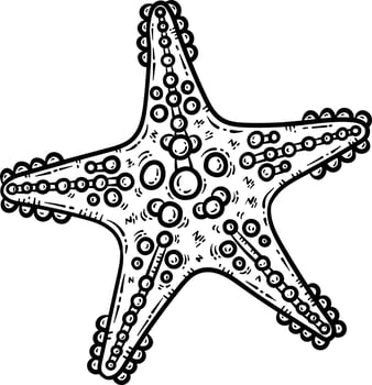 Summer Starfish Line Art Coloring Page for Adult vector