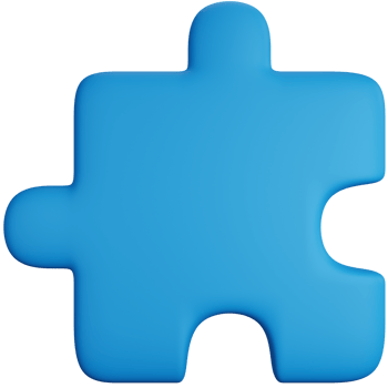3D illustration Icon Blue Puzzle Piece png