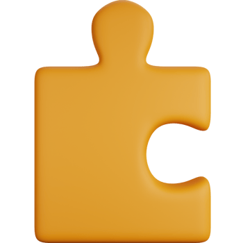 3D illustration Icon Yellow Puzzle Piece png