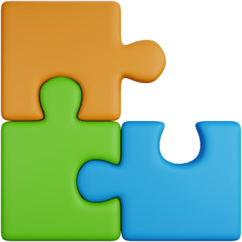 3D Icon Illustration of a Puzzle With One Piece Missing png