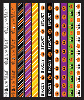 Halloween 11 Rolls Washi Tape Design element vector clip art- Halloween Narrow Vector Illustration