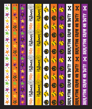 Halloween 11 Rolls Washi Tape Design element vector clip art- Halloween Narrow Vector Illustration