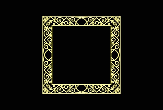Golden Square Ornament Frame Logo Icon Illustration Vector