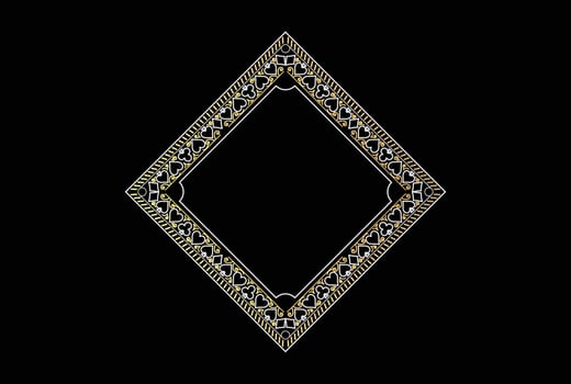Vintage Golden Square Luxury Poker Card Ornament Frame Border Icon Illustration vector