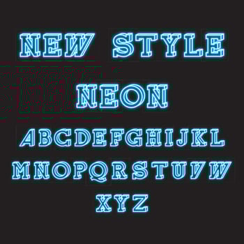 New style neon glowing isometric font vector