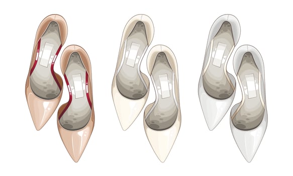 Wedding Shoes Set, Elegant Bridal Shoes, Wedding Invitation Elements vector