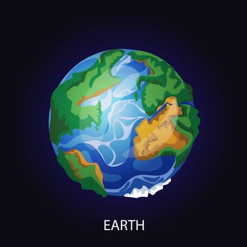 Planet Earth cartoon vector illustration