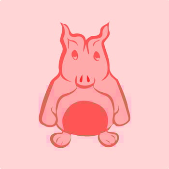 Cute pig icon standing pose vector