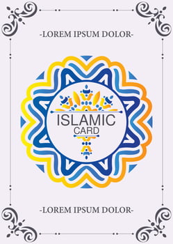 Elegant border pattern islamic greeting card vector