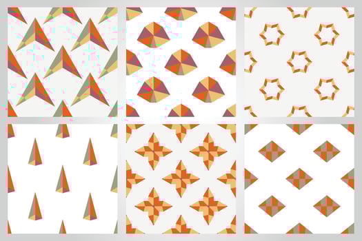 Set of abstract creative fantasy geometric seamless pattern with different colorful shapes. Creative mosaic, tile background. vector