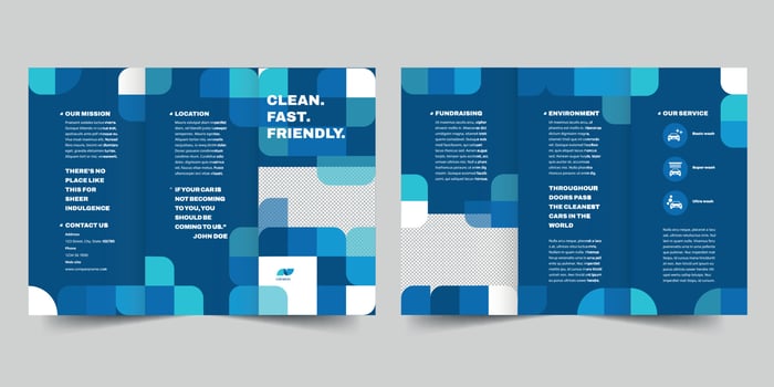 Car Wash trifold brochure template, Trifold Brochure Accountancy Firm flyer vector layout Trifold mockup Pro Vector