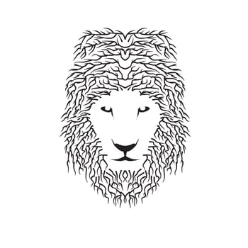 lion head vector, black and white illustration, for logo design ready to convert eps file vector
