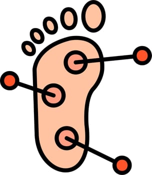 Foot Acupuncture Vector Icon